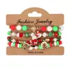 Pulseira de Natal Pulseira de Contas Transfronteiriça Boneco de Neve Árvore de Natal Velho Chifre Pulseira com Pingente de Presente Atacado