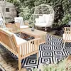 Alfombrilla personalizada para autocaravana de equipo de camping hecha de tubo de PP, antienvejecimiento y a prueba de humedad, alfombra exterior para uso en jardín, patio y césped
