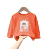 2039# Camiseta de Manga Larga para Niños y Niñas Primavera y Otoño Nueva Ropa Infantil Estilo Occidental Camisa Base Delgada Top Casual