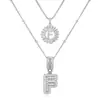 Collar con Colgante de Letra Inicial A-Z Transfronterizo Europeo y Americano Moda Personalidad Doble Capa Letra Colgante de Diamante Cadena de Clavícula