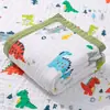 Manta Toalha de Banho para Bebê, Algodão Classe A, Gaze de Seis Camadas, Estampa de Desenho Animado, Manta Absorvente Ampliada para Recém-Nascidos e Crianças, Algodão Puro Classe A