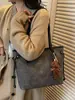 Bolso de mano retro simple, Bolso grande de capacidad para mujer, Bolso de hombro casual de alta gama para mujer, Bolso tipo cubo versátil