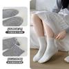 Miu Auricularia Encaje Primavera y Verano Estilo Ballet JK Color Sólido Combinan con Todo Sin Hueso Calcetines Luna Algodón Puro Media Caña Calcetines de Mujer Calcetines Apilados
