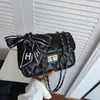 Bolso de Cadena Acolchado Estilo Chanel Versátil de Nicho, Bolso Cuadrado Elegante de Gama Alta para Mujer, Nuevo Modelo Transfronterizo 2025, Bolso de Hombro Cruzado