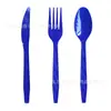 Cubiertos desechables Amazon transfronterizos, en stock plástico dorado, plateado, rojo y blanco, cubiertos para fiesta de cumpleaños