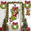 Decoración de Valla Navideña para Exteriores Juego de 6 Piezas Valla Navideña Iluminada con Señal de Asomarse y Luces de Cadena LED Decoración de Jardín