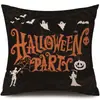 Funda de Almohada Halloween Calabaza Divertida Transfronteriza Amazon Estampado de Lino Funda Decorativa para Cojín de Sofá del Hogar