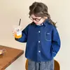 Camisa Chaqueta Vaquera Estilo Coreano para Niñas Estilo Primavera y Otoño 2026 Nueva Moda Infantil Top Elegante para Niña Ropa Infantil