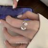 Anillo de Perlas Lucky Bean para Mujer Anillo Abierto de Plata Geométrico Irregular de Alta Calidad Más Fácil de Combinar Anillo para el Dedo Índice Moderno