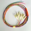 Paquete de 12 fibras pigtail LC monomodo cable de parcheo de fibra óptica pigtail de 12 colores FC/SC cabeza cuadrada grado telecomunicaciones