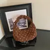 Bolsa de Braço com Bolinhas Estilo Coreano Feminina Casual Alta Estética Bolsa Dumpling Personalidade Plissada Bolsa de Ombro Único Bolsa de Mão Versátil Tendência