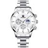 Reloj de Negocios para Hombre de Estilo Nuevo Transfronterizo Simple Escala Moda Falso Tres Ojos Correa de Acero No Mecánico Casual Calendario Reloj de Hombre