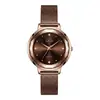 Reloj Minimalista Popular Goldie para Mujer con Correa de Malla, Esfera Cortada en Diamante, Resistente al Agua, Versátil, de Nicho, Lujo Ligero, Transfronterizo