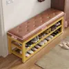 Banco para trocar de sapatos para a entrada, sapateira simples de armazenamento multicamadas, arte em ferro com estofamento macio, banco de sapatos multifuncional, metal, outros materiais