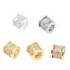 Contas Cilíndricas com Zircônia Micro-Incustada, Contas Espaçadoras para Joias, Contas Soltas, Acessórios para Montagem de Pulseiras e Colares DIY Color-Preserving Banhados a Ouro 14K