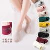 Meias invisíveis femininas quatro estações meias de tornozelo anti-costura dupla femininas algodão cor de doce japonês meias de cano baixo corte baixo silicone antiderrapantes