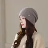 Novos Chapéus Quentes de Inverno para Mulheres, Grande Circunferência da Cabeça, Chapéus Slouchy Protetores de Orelha, Moda Estilo Coreano Chapéus de Tricô de Alta Qualidade Anti-Frio