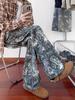 Cleanfit Jeans Jacquard para Hombre Diseño Nicho Pantalones Vibe High Street Rectos Sueltos Micro Pantalones