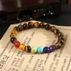 Amazon Export Más Vendido 8mm Piedra Natural Piedra de Colores Pulsera de Cuentas para Yoga Ojo de Tigre Piedra Volcánica Pino Azul