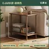 Mesa Pequena, Mesa Lateral de Sofá, Mesa de Centro Pequena Simples de Camada Dupla, Rack de Armazenamento de Mesa de Cabeceira Simples para Casa de Aluguel, Apartamento Pequeno