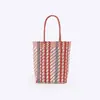 Nova Sacola Plástica Estilo Japonês e Coreano para Macarons Cor Fresca Impermeável Listrada Sacola de Compras Moda Bolsa de Ombro tamanho pequeno