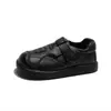 Zapatos de piel para niños estilo coreano, colección 2026, unisex, con cierres de velcro, suelas suaves, estilo casual, versátiles para el uso diario y actuaciones
