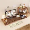 Organizador de escritorio, soporte para computadora de escritorio, elevador de monitor, base para pantalla de visualización, soporte de escritorio