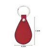 Llavero rectangular de piel sintética con láser, llavero en blanco de doble cara para cinturón, llavero redondo de piel, llavero para imprimir DIY