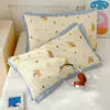 Funda de almohada infantil de gasa de doble capa Clase A, 100% algodón puro, un par de 30x50 cm, funda para cojín de adulto 48x74 cm, pieza única