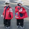 Jaqueta do Menino Ultraman 2026 Primavera/Outono Nova Estilosa Infantil Destacável Três em Um Corta-vento Roupa de Outono Roupas de Algodão