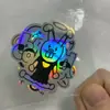 Pegatinas láser coloridas personalizadas, etiquetas autoadhesivas impermeables de PVC de colores personalizados, pegatinas plateadas reflectantes publicitarias con logo