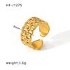 Estilo Europeo y Americano Moda Transfronteriza Gama Alta Lujo Ligero Cadena de Doble Capa Anillo Hueco Anillo Ajustable de Acero Inoxidable