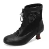 Botas de moda con bloques de color y encaje, punta redonda, tacón medio, talla grande para mujer, hasta la pantorrilla, para comercio transfronterizo 38-14