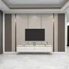 Tecido de Parede para Fundo de TV Moderno Minimalista, Mural de Decoração de Parede para Sofá da Sala de Estar, Linhas de Luxo Leve, Tecido de Parede para Cabeceira do Quarto
