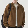 Jaqueta bomber cleanfit desconstruída com gola alta masculina casual americana silhueta de jaqueta de beisebol ombro normal jaqueta de workwear