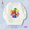Roupas de Mario, jogo de desenho animado, camiseta infantil de manga comprida, roupas de primavera e outono, roupas masculinas e femininas, roupas infantis de médio e grande porte, top de estudante