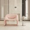 Sofá Individual Nórdico de Diseñador Ocio Simple Lujo Ligero Sala de Estar Irregular Lana de Cordero Forma de M Silla Cangrejo Silla Tigre