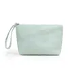 Nuevo producto transfronterizo: Bolsa cosmética de gofre de algodón puro, bolsa de almacenamiento de gofre portátil para viaje, bolsa de aseo en stock con gran capacidad