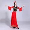 Novo Traje de Performance de Dança de Xinjiang Traje de Performance de Dança Minoritária Uigur Plataforma Vestido Longo Grande Balanço Feminino