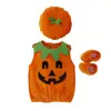 Ropa infantil europea y americana Halloween Niños linda cuello redondo sin mangas calabaza triángulo funda mono traje de tres piezas