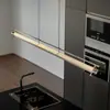 Lirio de Ensueño Luz Mecánica Bauhaus Luz Italiana Lujo Minimalista de Gama Alta Lineal Tira Larga Luminaria Colgante Minimalista para Comedor