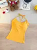 6276# Menina Sexy Doce Picante Listrada Color Block Pequeno Camisolão Roupa Externa Feminina Senso de Design Com Bojos Roupa Íntima Costas Bonitas Top Regata