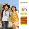Conjunto de dos piezasCamiseta de algodón puro para niños Dudu, nuevo estilo de otoño, top de manga larga para niños, camiseta básica para niñas, camiseta de moda