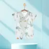 Mameluco de Bebé Verano Algodón Puro Ropa de Manga Corta para Niñas Bebés Mono Delgado Ropa Estilo Monje para Recién Nacidos Conjunto de Verano