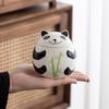Pote de chá de cerâmica estilo nacional panda pote selado para chá preto pote de armazenamento à prova de umidade mini pote portátil para casa tamanho pequeno ornamentos