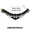 Collar de Halloween Europeo y Americano para Mujer, Cadena para Clavícula con Colgante de Murciélago Oscuro Gótico, Accesorio Gargantilla de Encaje Negro y Perlas Negras