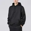 Nova blusa de moletom com zíper, capuz e gola alta para outono e inverno, forrada com fleece, espessa, de corte solto, versátil, para esporte masculino