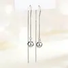 Brincos de Prata 925 com Fio de Orelha de Borla Realizadora de Desejos para Mulheres, Brincos de Nicho de Luxo Leve de Alta Qualidade, Tarraxas de Orelha Estilo Minimalista Venda por Atacado