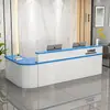 Escritorio de Recepción Clásico, Mostrador de Bar Elegante y Lujoso, Mostrador para Farmacia, Tienda de Maternidad y Bebés, Gabinete de Esquina Lacado, Mesa de Almacenamiento de Moda para Empresa