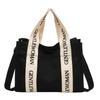 Bolsa de Lona con Estampado de Letras de Otoño e Invierno Bolso Tote Nicho para Mujer Bolso Cruzado de Moda Bolsa de Compras Bolso de Mano para Mujer